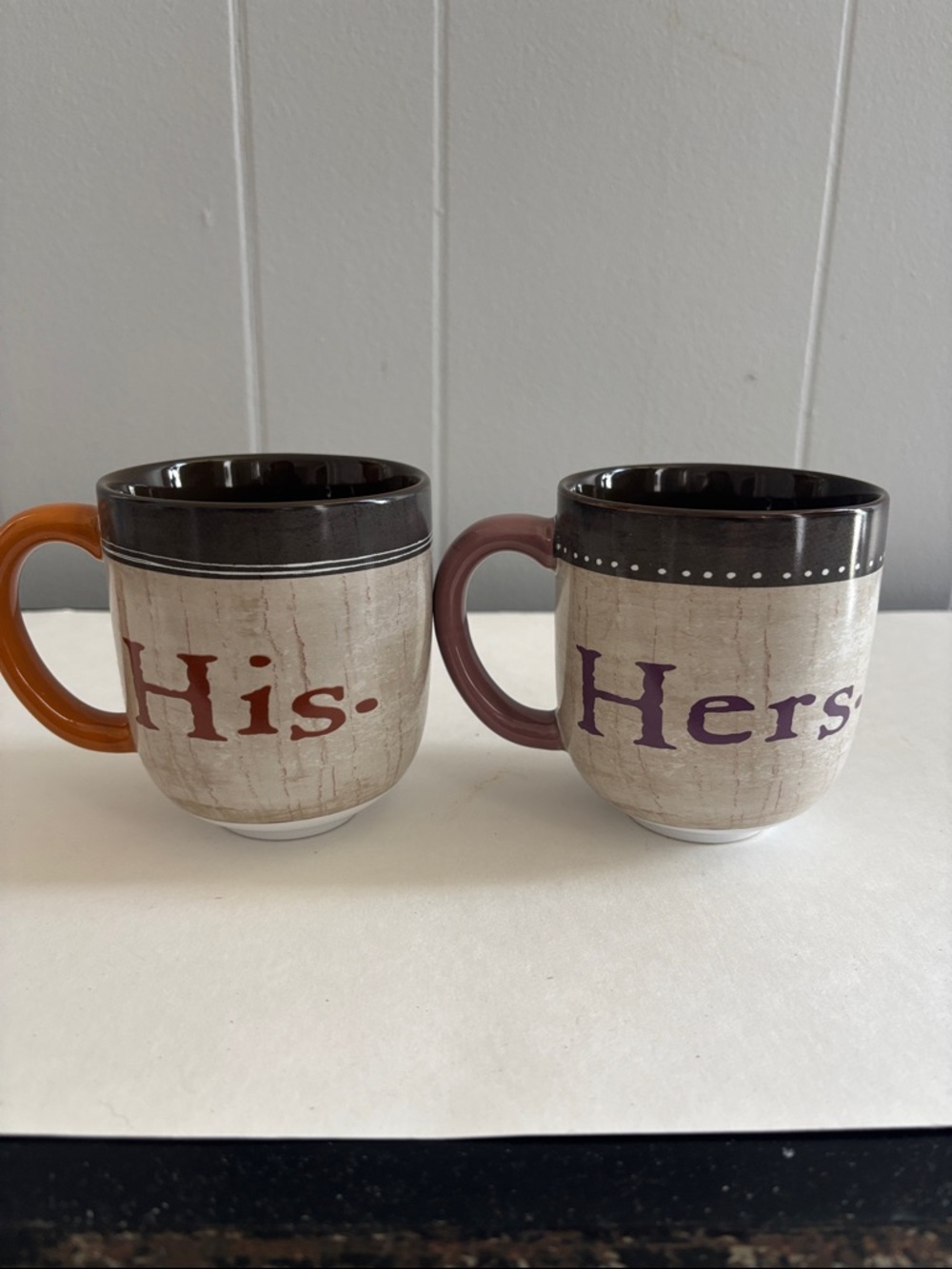 His and Hers Ceramic Coffee Mugs - Set of 2